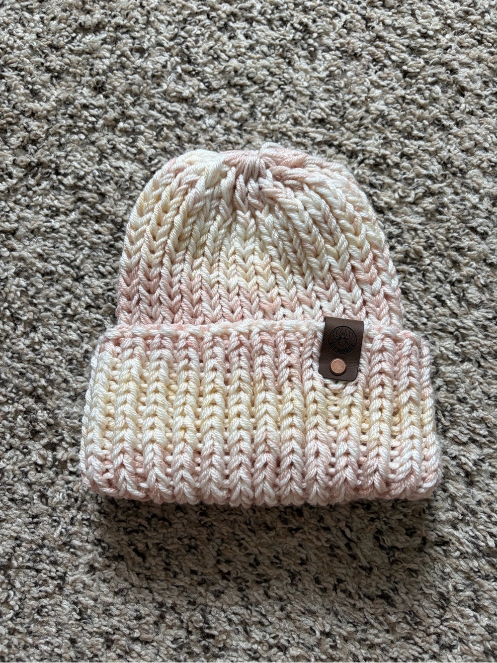 Handmade chunky ribbed knit beanie